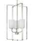 League 3-Light Etched Glass Modern Farmhouse Foyer Chandelier Light Brushed Nickel