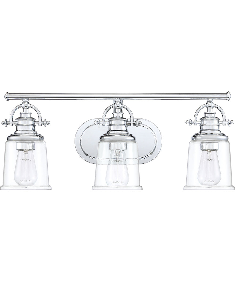 Grant Large 3-light Bath Light Polished Chrome