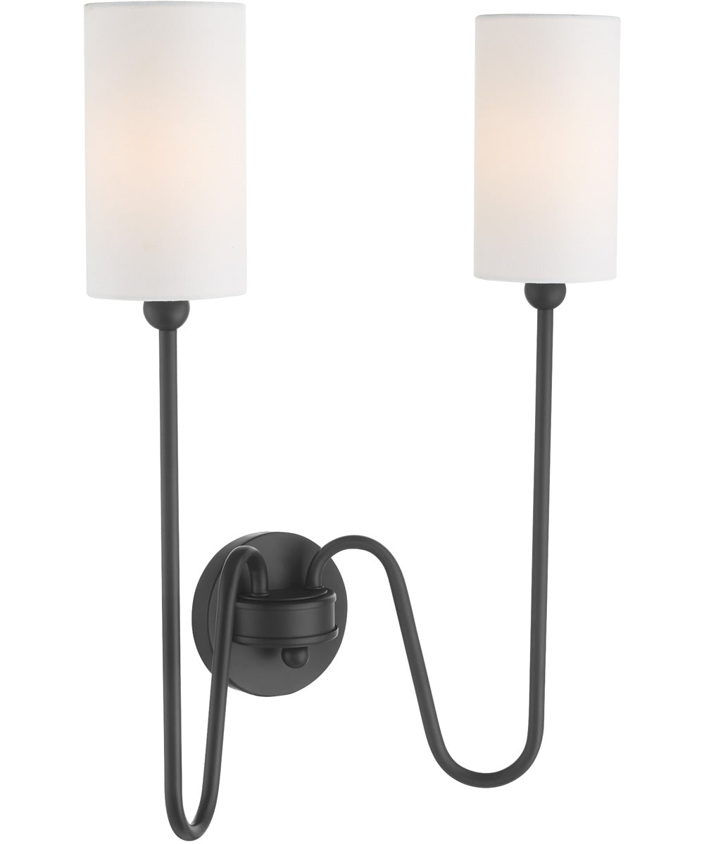 Tamara Day's Charlotte 2-light Wall Mount Light Fixture Matte Black