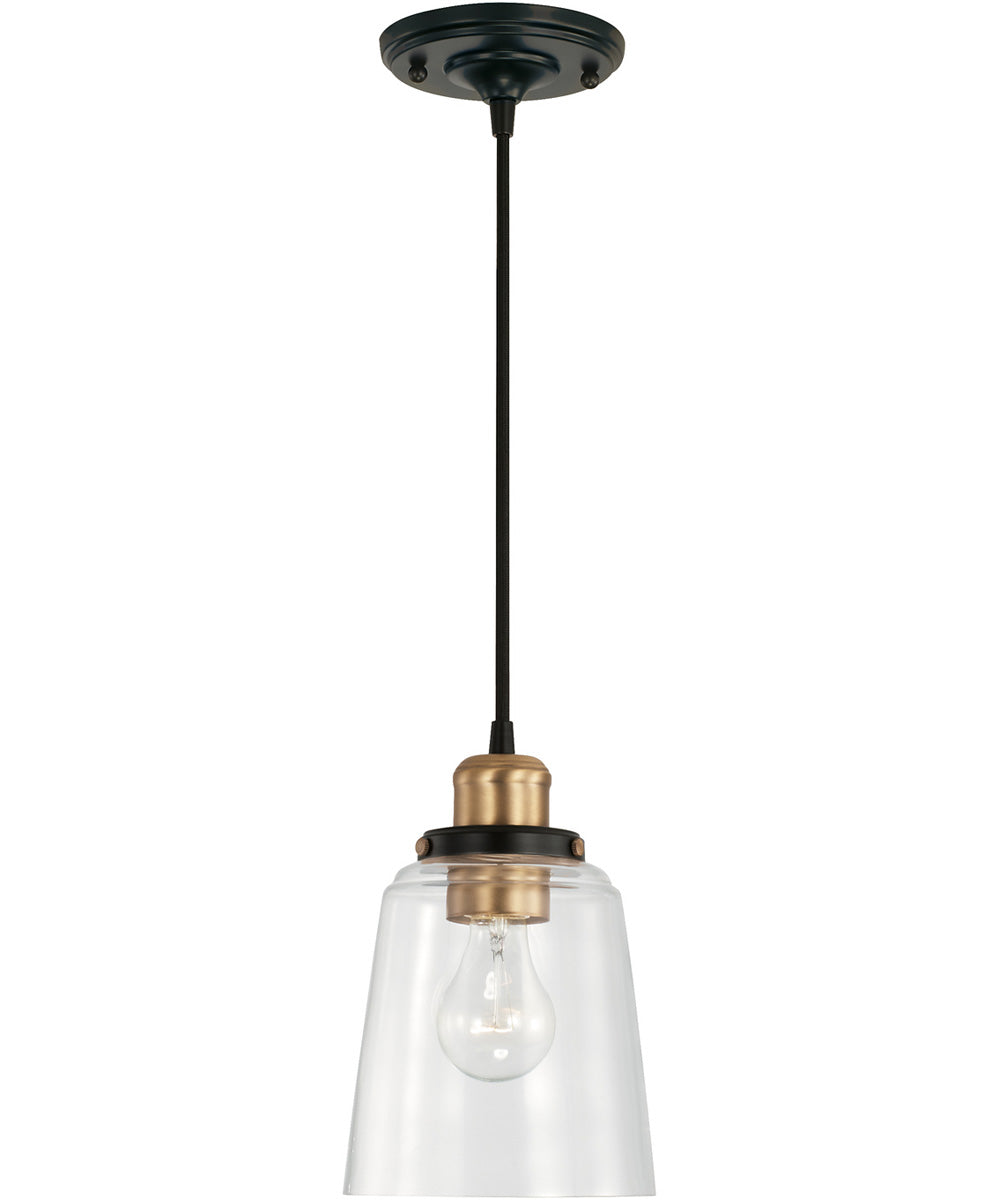 Fallon 1-Light Pendant Aged Brass and Black