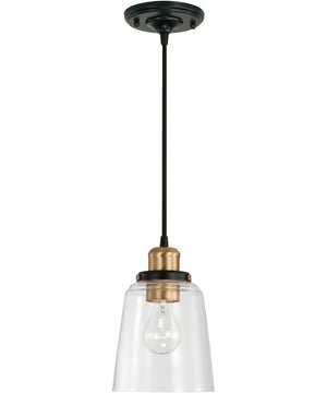 Fallon 1-Light Pendant Aged Brass and Black