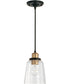 Fallon 1-Light Pendant Aged Brass and Black