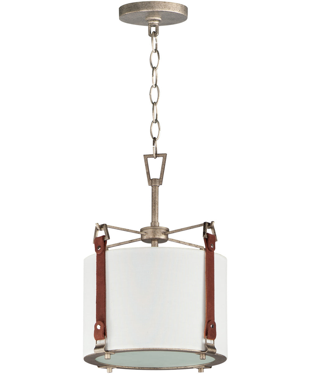 Sausalito 1-Light Medium Pendant Weathered Zinc / Brown Suede