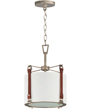 Sausalito 1-Light Medium Pendant Weathered Zinc / Brown Suede