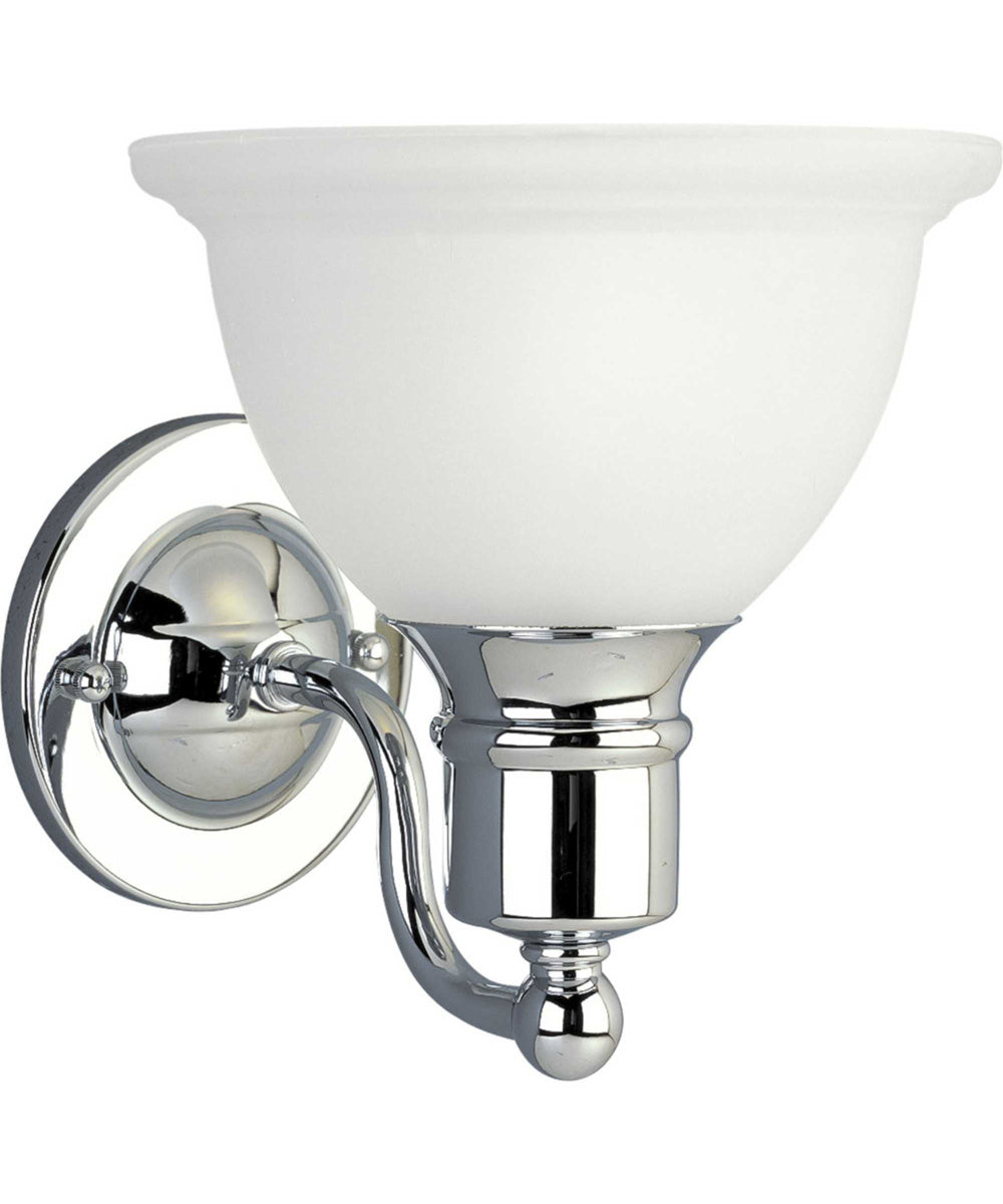 Madison 1-Light Etched Glass Traditional Bath Vanity Light Polished Chrome