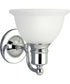 Madison 1-Light Etched Glass Traditional Bath Vanity Light Polished Chrome