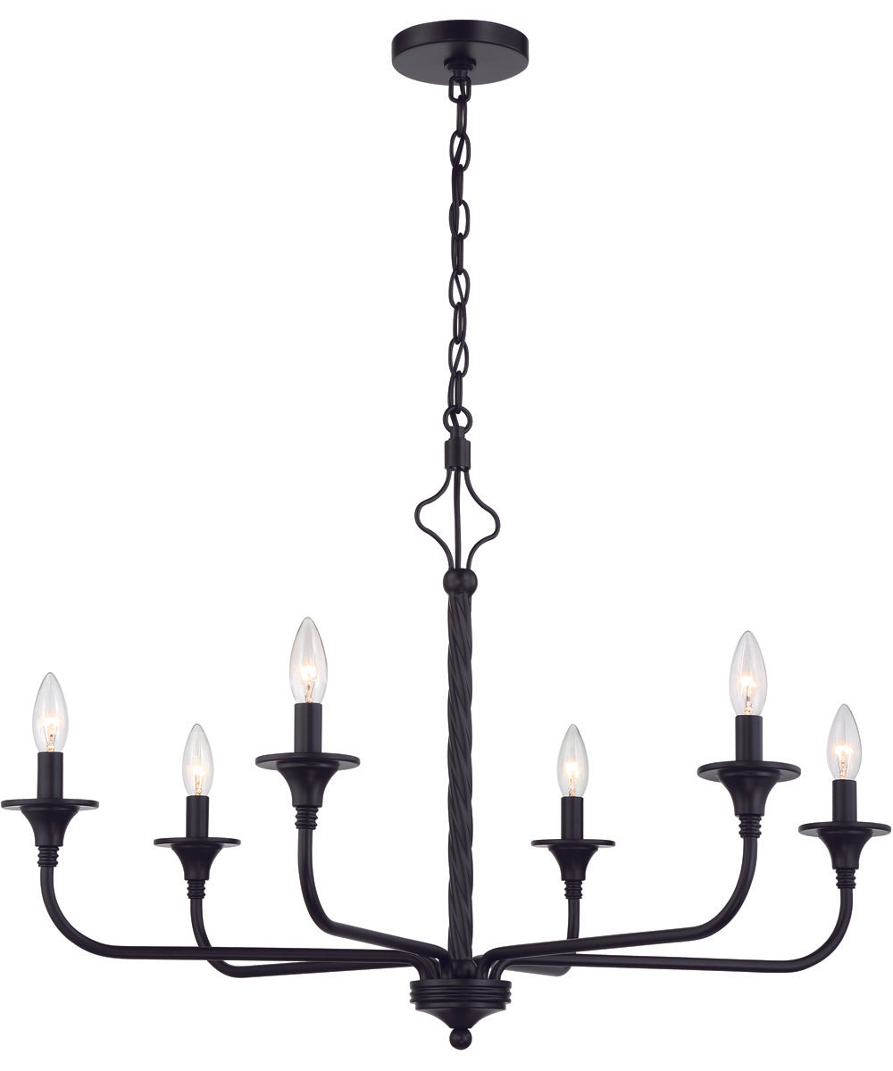 Jolenne 6-Light Chandelier Flat Black