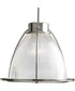Prismatic Glass 1-Light Clear Prismatic Glass Coastal Mini-Pendant Light Brushed Nickel