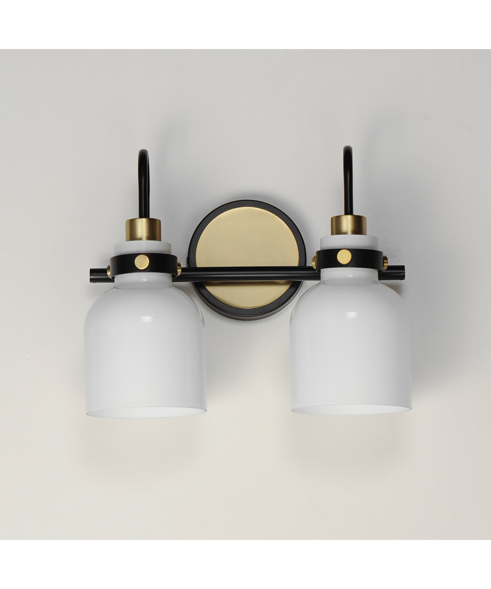 Milk 2-Light Bath Vanity Satin Brass