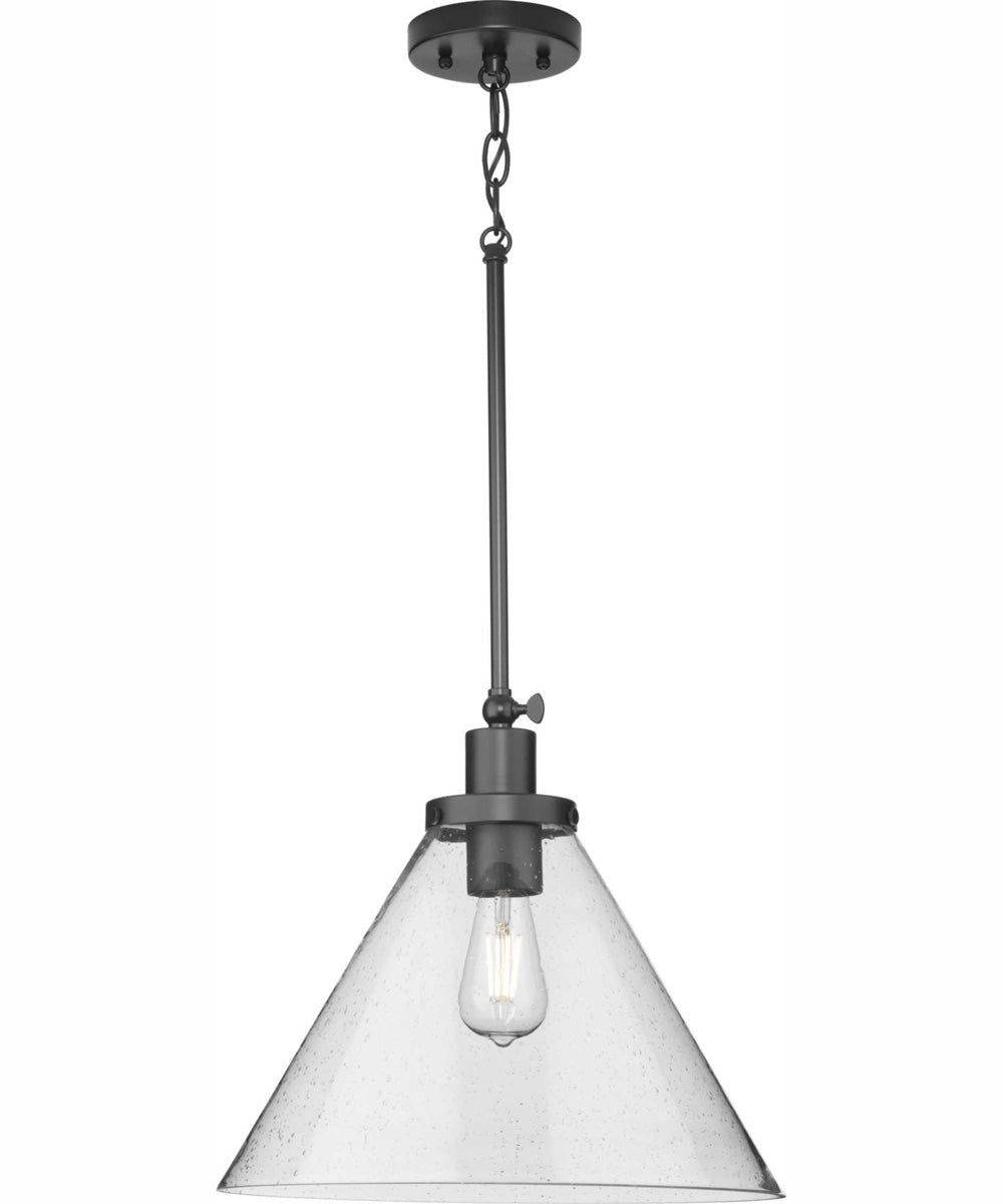 Hinton 1-Light Modern Farmhouse Pendant Matte Black