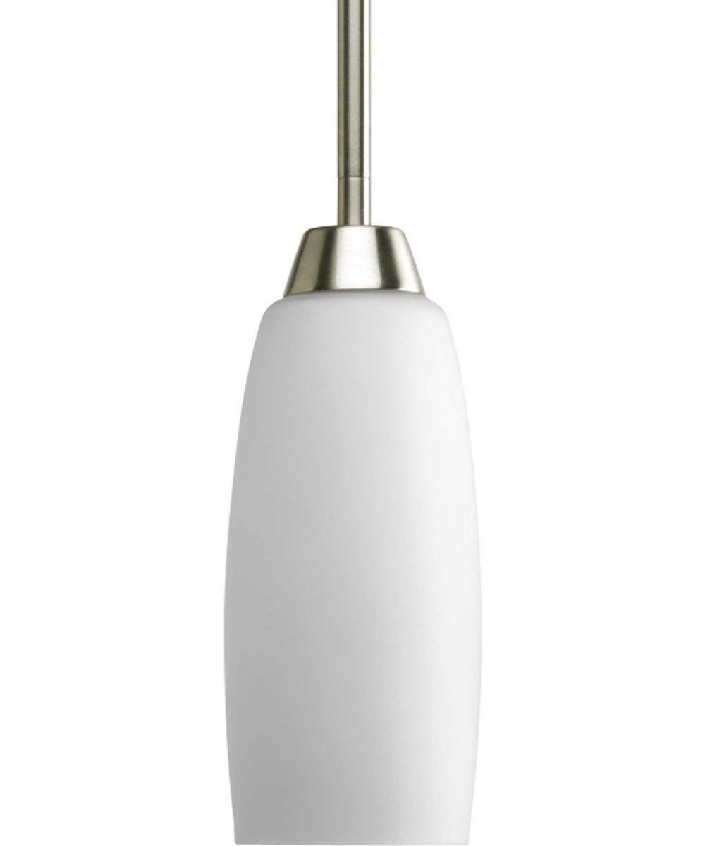 Wisten 1-Light Etched Glass Modern Mini-Pendant Light Brushed Nickel