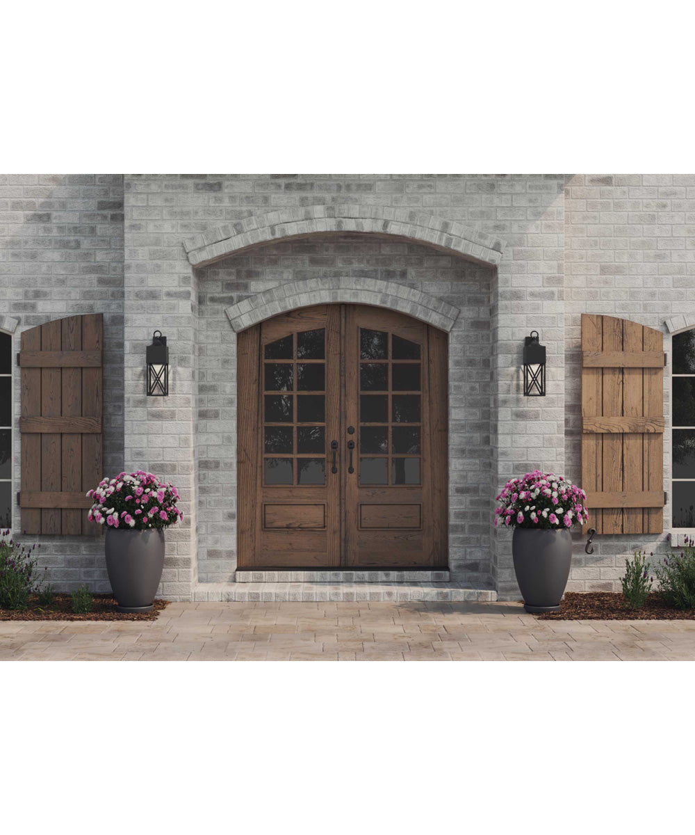 Birkdale 1-Light Modern Farmhouse  Outdoor Wall Lantern Textured Black