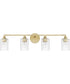 Milan 4-Light Vanity In Capital Gold With Ice Glass