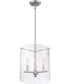 12"W Bransel 3-Light Pendant Brushed Nickel