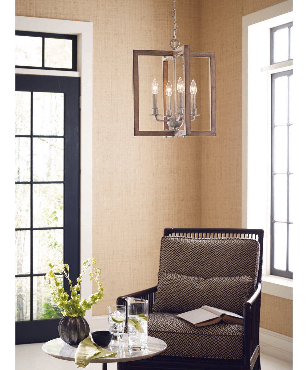 Turnbury 4-Light Coastal Chandelier Light Galvanized Finish