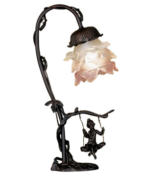 16"H Cherub On Swing Accent Lamp