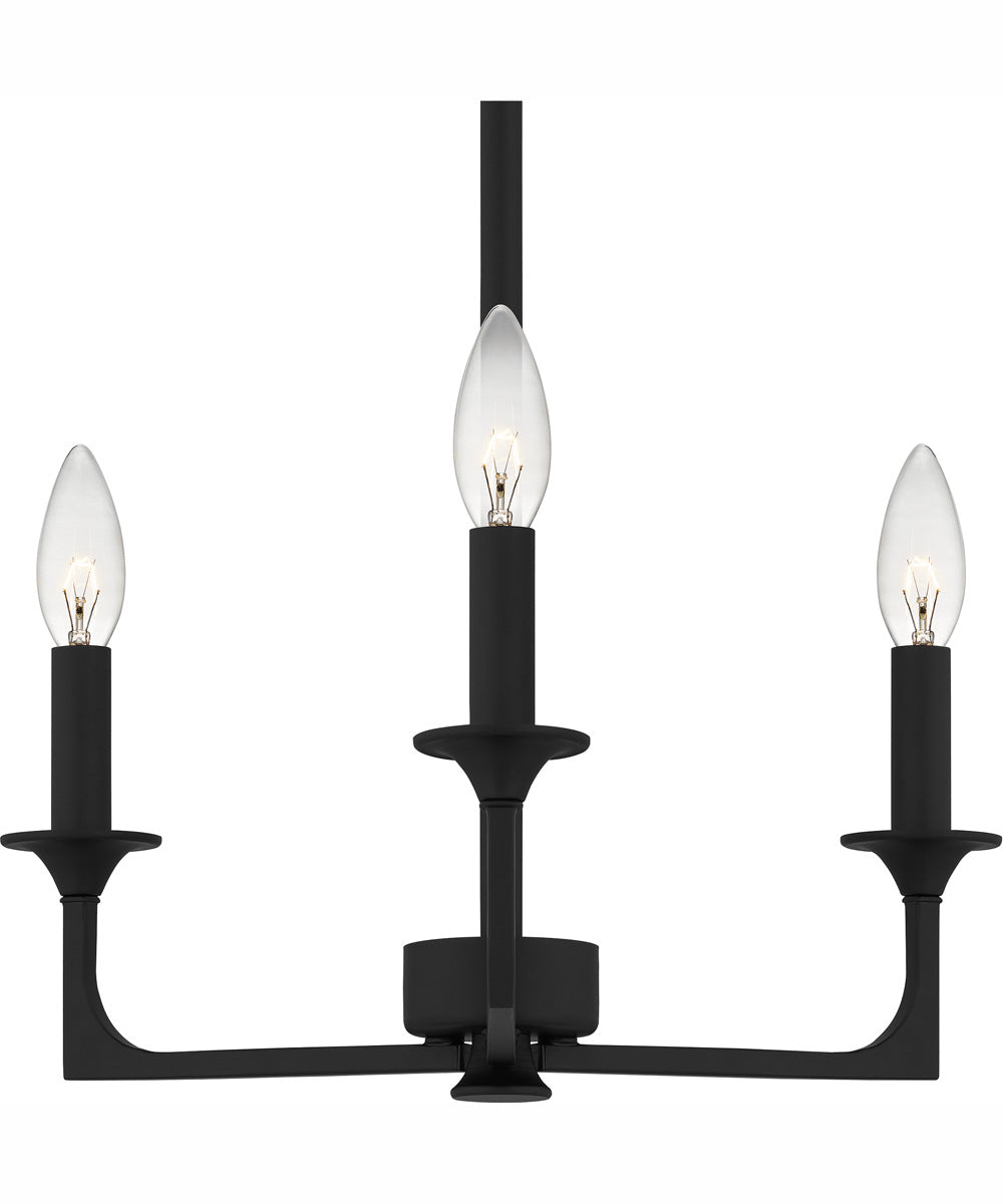 Prescott Medium 3-light Chandelier Matte Black