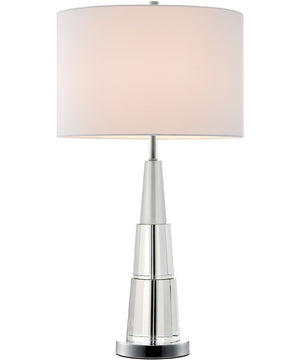 Astrid 1-Light Table Lamp Crystal/White Fabric Shade