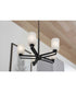 League 5-Light Etched Glass Modern Farmhouse Chandelier Light Matte Black