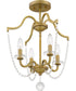 Sunday Medium 4-light Semi Flush Mount Aged Brass