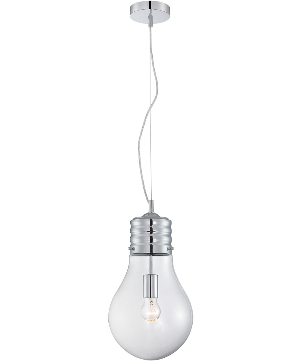 Bubba 1-Light Pendant Chrome/Clear Glass Shade