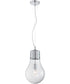 Bubba 1-Light Pendant Chrome/Clear Glass Shade