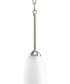 Gather 1-Light Etched Glass Traditional Mini-Pendant Light Brushed Nickel