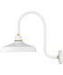 1-Light Large Tall Gooseneck Outdoor Barn Light in Gloss White
