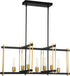 36"W Marion 7-Light Pendant Aged Bronze / Natural Bronze