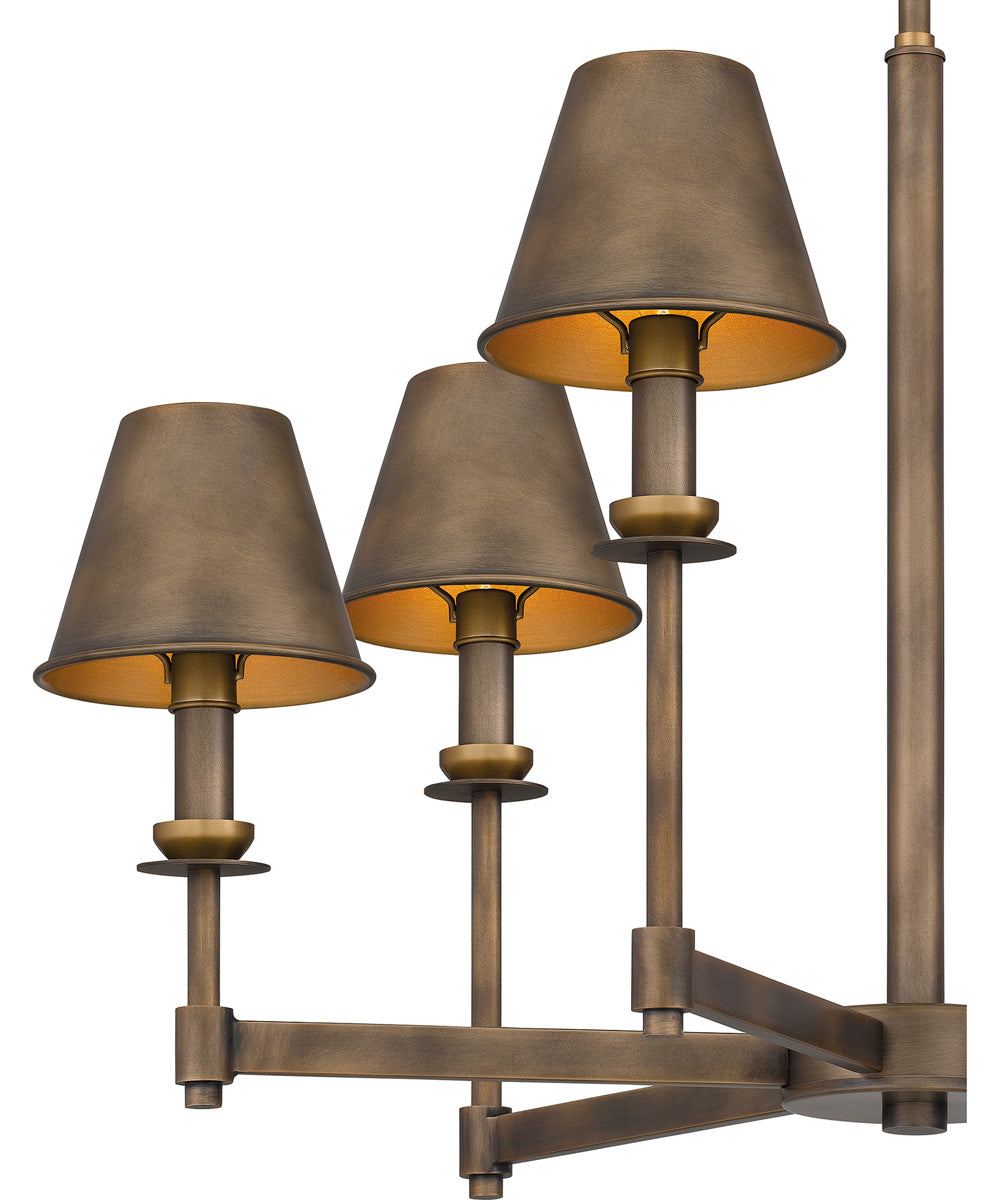 Cross 6-light Chandelier Statuary Bronze