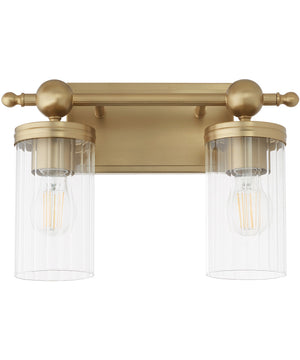 Tamara Day's Lee Boulevard 2-light Bath Vanity Light Aged Brass