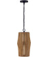 Archer 1-Light Pendant Light Wood and Matte Black