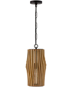 Archer 1-Light Pendant Light Wood and Matte Black