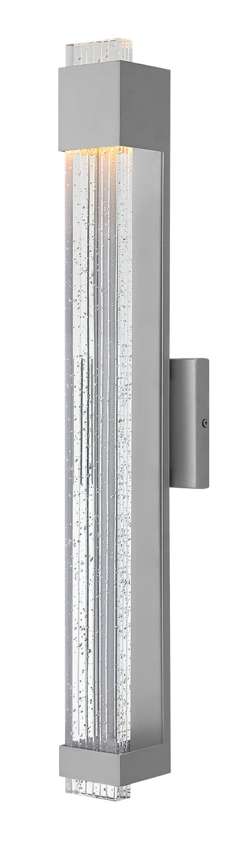 28"H Glacier 1-Light Large Outdoor Wall Light in Titanium