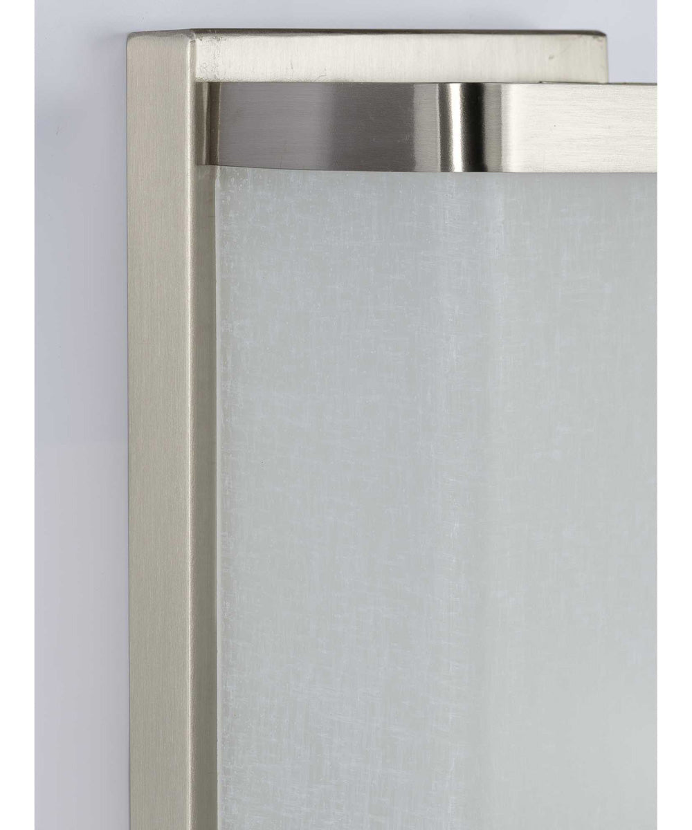 1-Light Linen Glass Wall Sconce Brushed Nickel