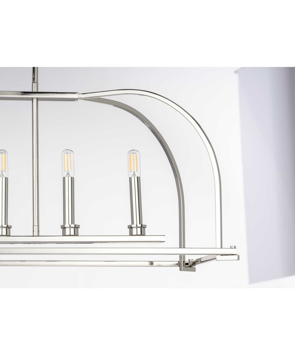 Seneca 6-Light Linear Chandelier Polished Nickel