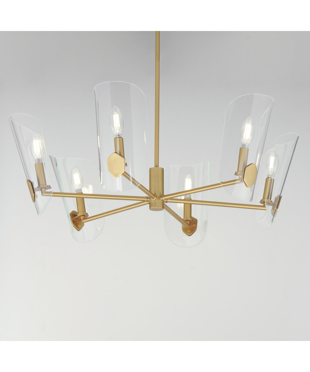 Armory 6-Light Chandelier Natural Aged Brass