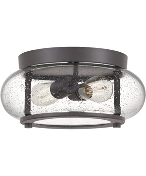 Trilogy 2-light Flush Mount Old Bronze