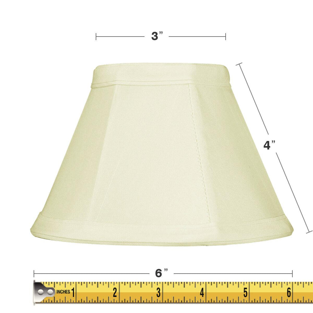 6"W x 5"H Set of 6 Candelabra Stretch Eggshell With White Liner Clip-On Clip-On Lampshade