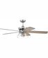 52" Gibson 3-Light Ceiling Fan Polished Nickel