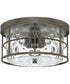 Bristol 2-Light Flush Mount In Farm House With Clear Water Glass