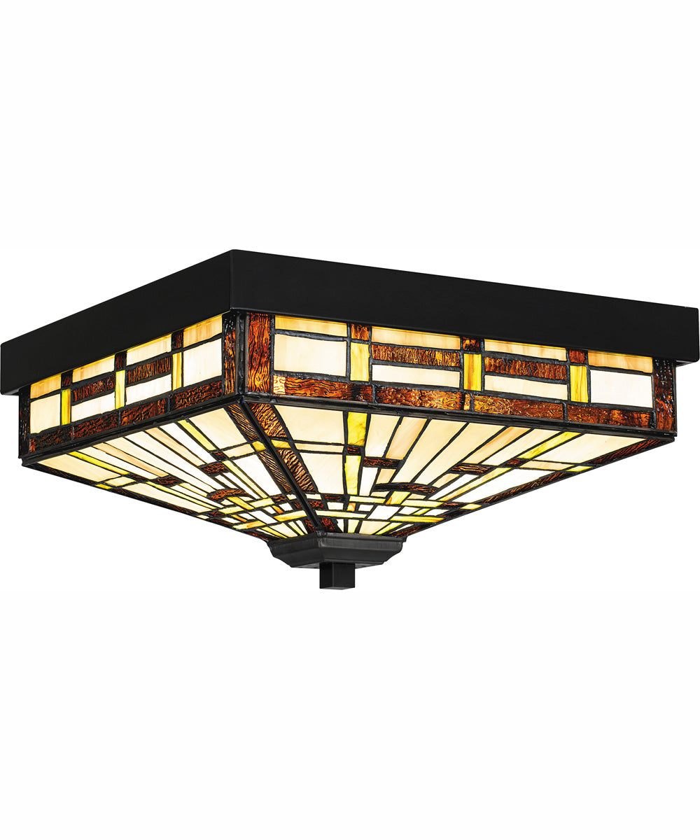 Tiffany Medium 3-light Flush Mount Matte Black