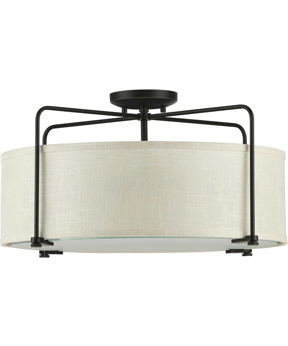 Kempsey 3-Light Semi-Flush Convertible Antique Bronze