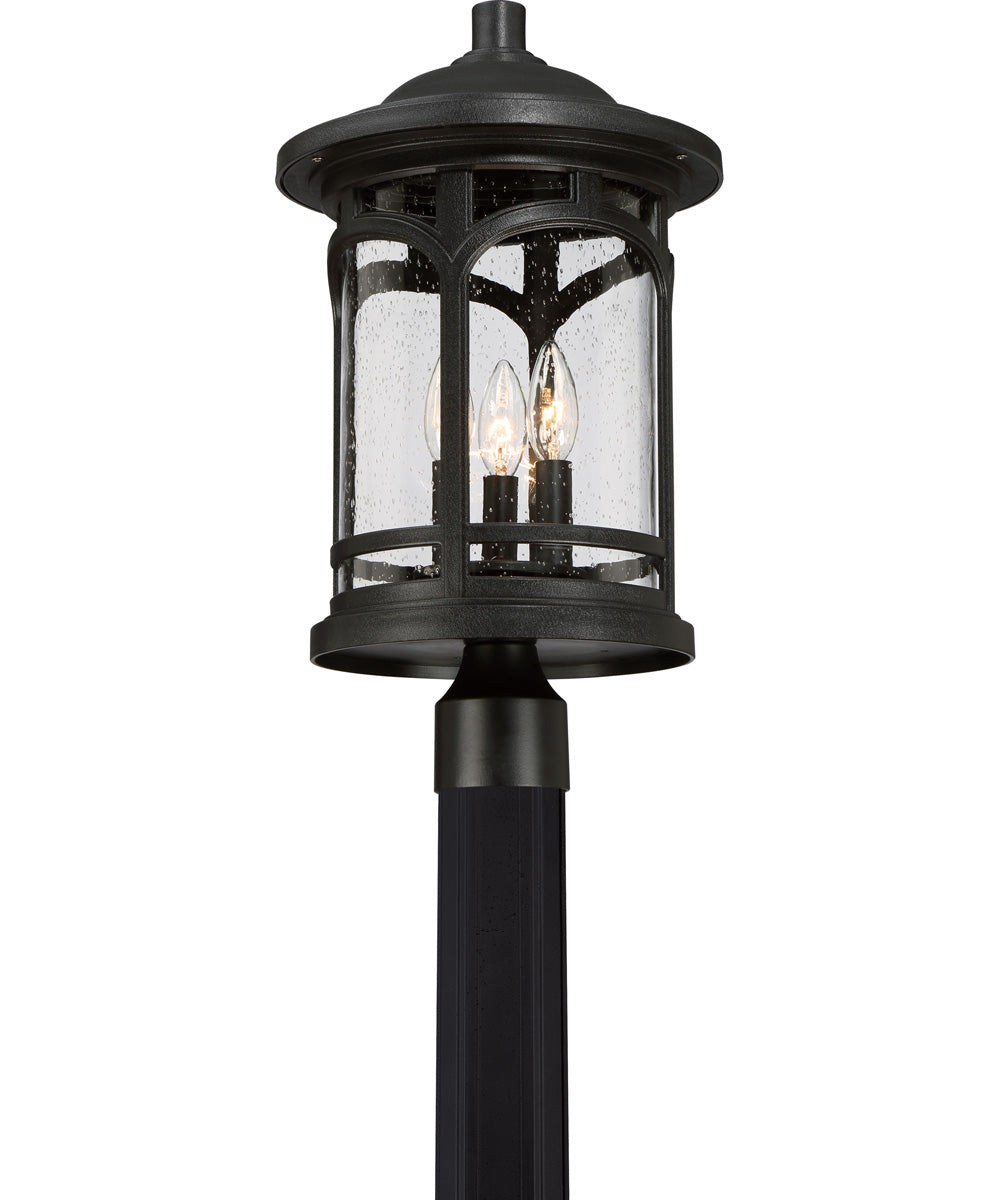 Marblehead Large 3-light Outdoor Post Light Mystic Black