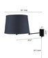 Dimmable Swing Arm Wall Light Bronze Brown Finish with Textured Slate Lampshade - For Bedside, Living Room, Reading Chair
