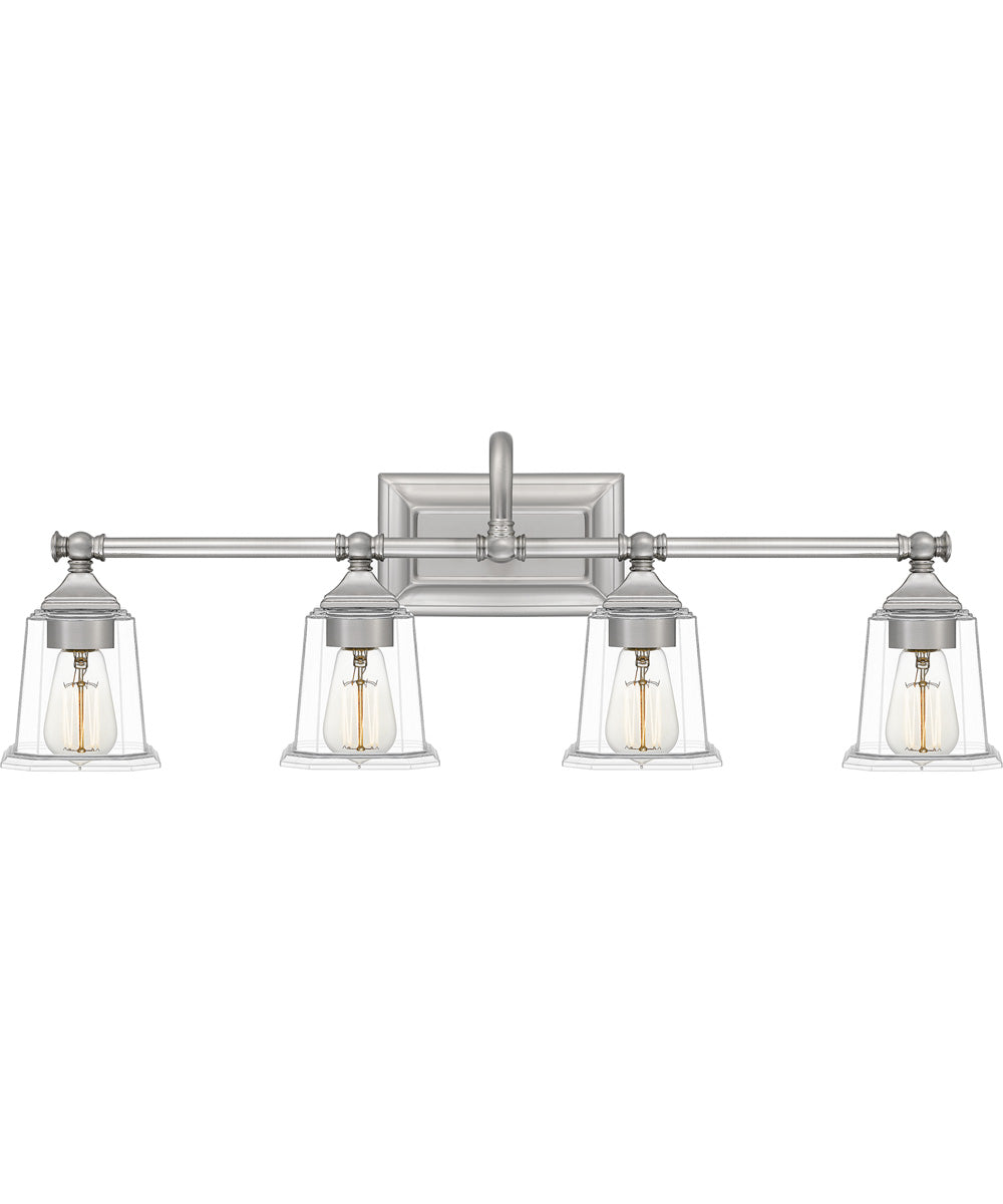 Nicholas Extra Large 4-light Bath Light Brushed Nickel