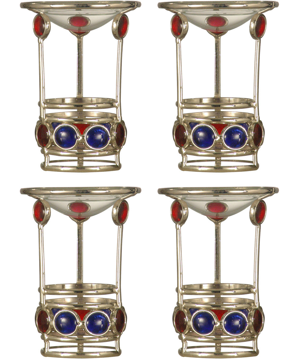 5.25 Inch H Gem 4-Piece Candle Holder Set (Candles Not Included)