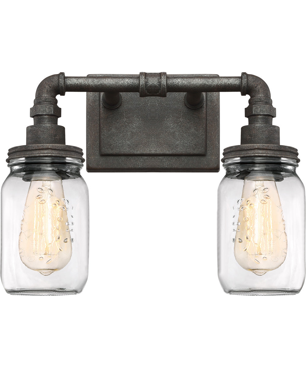 Squire Medium 2-light Bath Light Rustic Black