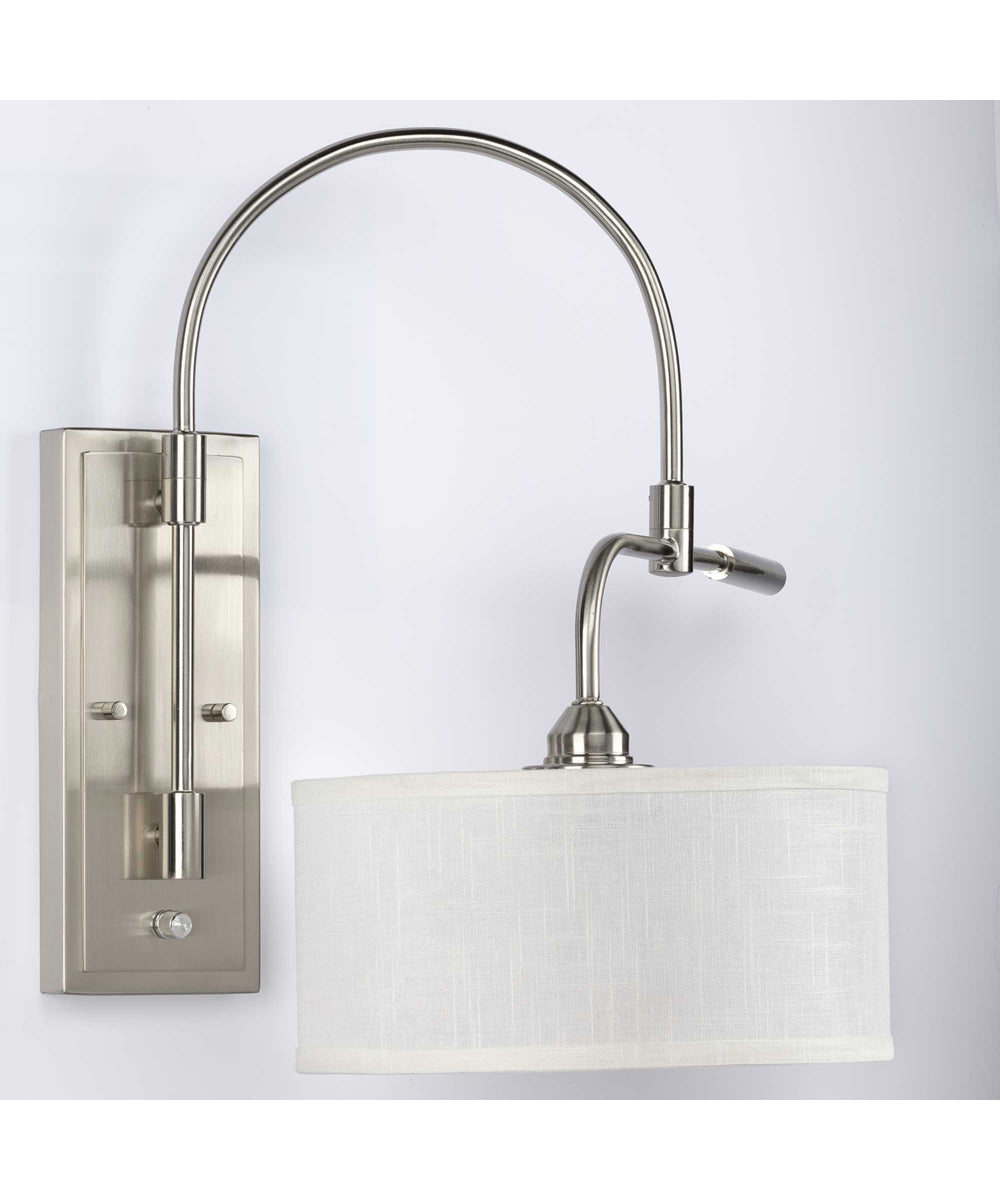 Kempsey 1-Light Swing Arm Wall Bracket Brushed Nickel