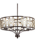Cirrine 5-Light Etched White Glass Global Chandelier Light Antique Bronze